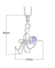 Moonstone Octopus Pendant Necklace - 925 Sterling Silver Ocean Jewelry