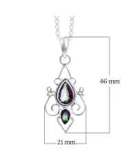 Mystic Quartz Pendant Necklace | 925 Sterling Silver Gemstone Jewelry