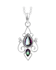 Mystic Quartz Pendant Necklace | 925 Sterling Silver Gemstone Jewelry