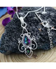 Mystic Quartz Pendant Necklace | 925 Sterling Silver Gemstone Jewelry