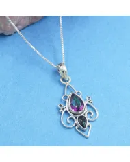 Mystic Quartz Pendant Necklace | 925 Sterling Silver Gemstone Jewelry