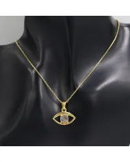 18K Gold Plated Labradorite Eye Pendant Necklace for Women