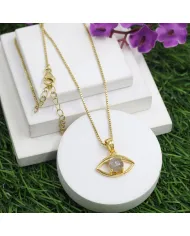 18K Gold Plated Labradorite Eye Pendant Necklace for Women