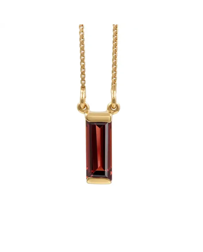 18k Gold Plated Garnet Gemstone Pendant Necklace for Women