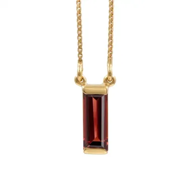 18k Gold Plated Garnet Gemstone Pendant Necklace for Women