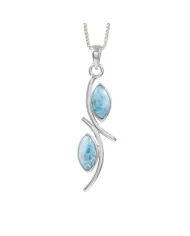 Larimar Swirl Pendant Necklace – 925 Sterling Silver Gemstone Jewelry