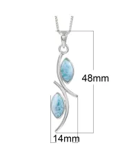 Larimar Swirl Pendant Necklace – 925 Sterling Silver Gemstone Jewelry
