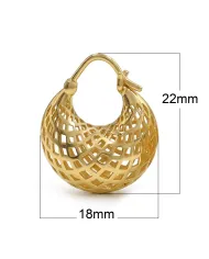 18K Gold Plated Mesh Hoop Earrings | Basket Weave  Hoop Earrings