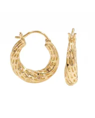 925 Sterling Silver Textured Mesh Hoop Earrings, Twisted Hoop Earrings