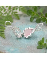 925 Sterling Silver Rose Quartz Lotus Cage Pendant Necklace for Women