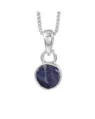 925 Sterling Silver Bezel-Set Raw Moonstone Pendant Necklace