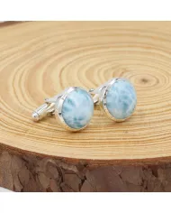 Larimar Men's Cufflinks - 925 Sterling Silver Formal Accessory