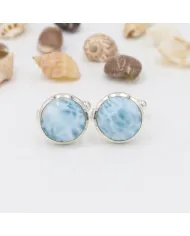 Larimar Men's Cufflinks - 925 Sterling Silver Formal Accessory