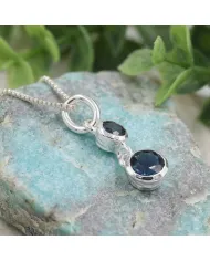 London Blue Topaz Teardrop Pendant Necklace in 925 Sterling Silver