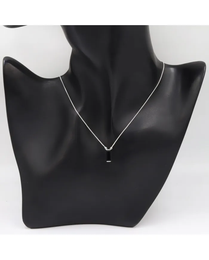 Black Onyx Pendant - 925 Sterling Silver Necklace for Women