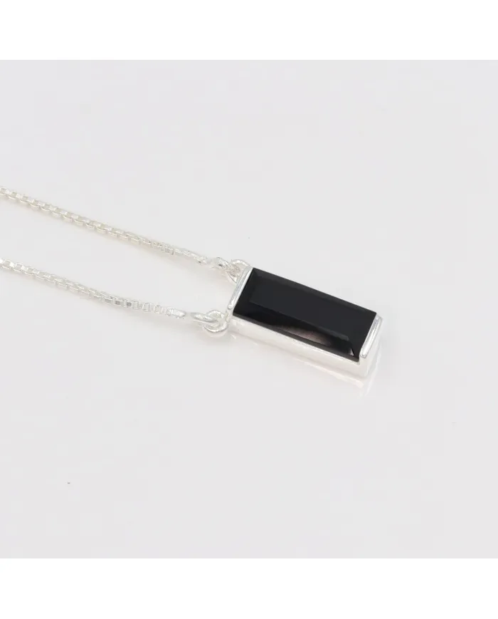 Black Onyx Pendant - 925 Sterling Silver Necklace for Women
