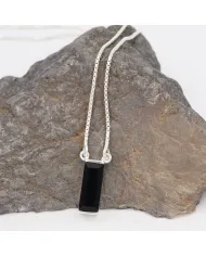 Black Onyx Pendant - 925 Sterling Silver Necklace for Women