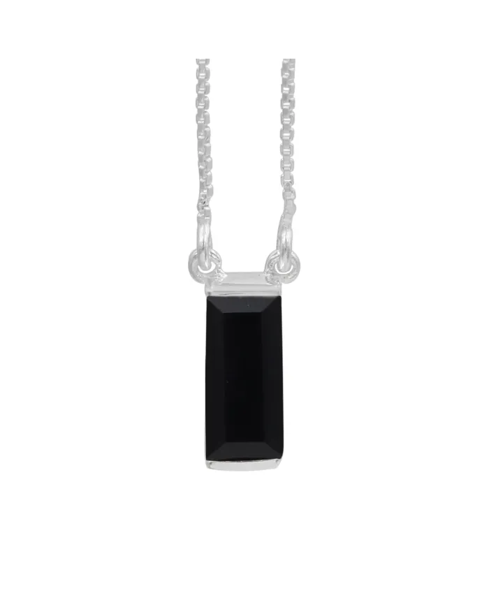 Black Onyx Pendant - 925 Sterling Silver Necklace for Women