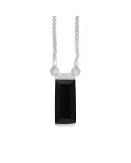 925 Sterling Silver Bezel-Set Raw Garnet Pendant Necklace