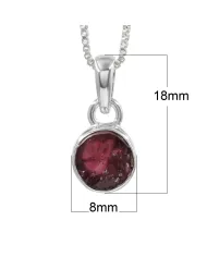 925 Sterling Silver Bezel-Set Raw Garnet Pendant Necklace