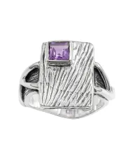 Rhombus Moonstone Ring 925 Sterling Silver Geometric Gemstone Jewelry