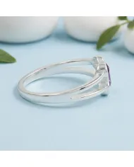 Amethyst Marquise Ring 925 Sterling Silver - Handmade Jewelry for Her