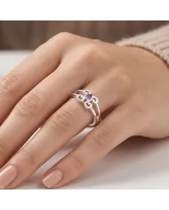 Amethyst Marquise Ring 925 Sterling Silver - Handmade Jewelry for Her