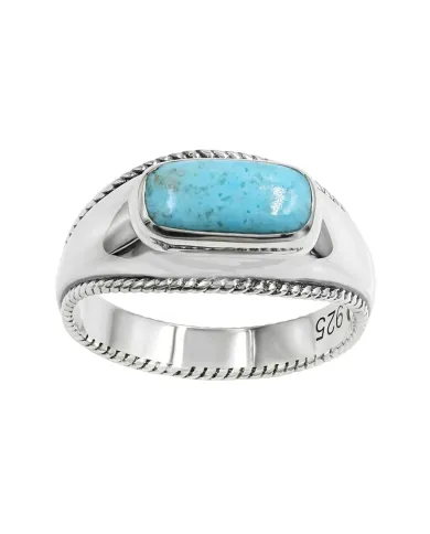 Arizona Turquoise Men's Ring, 925 Sterling Silver Handmade Jewelry