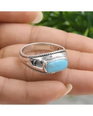 Arizona Turquoise Men's Ring, 925 Sterling Silver Handmade Jewelry