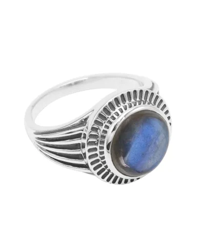 Labradorite Statement Ring - 925 Sterling Silver Vintage Boho Jewelry