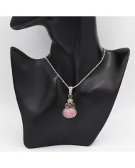 Pink Opal Pendant Necklace 925 Sterling Silver, Multi Gemstone Pendant