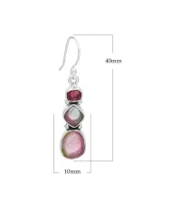 925 Sterling Silver Tourmaline Drop Earrings