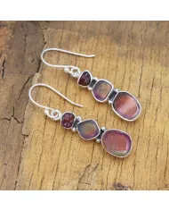 925 Sterling Silver Tourmaline Drop Earrings