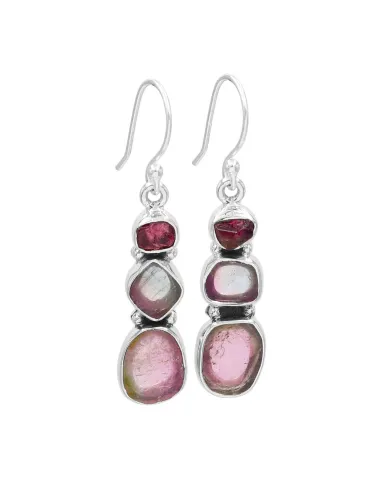 925 Sterling Silver Tourmaline Drop Earrings