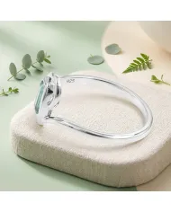 Emerald Bypass Swirl Ring • 925 Sterling Silver Green Gemstone Band