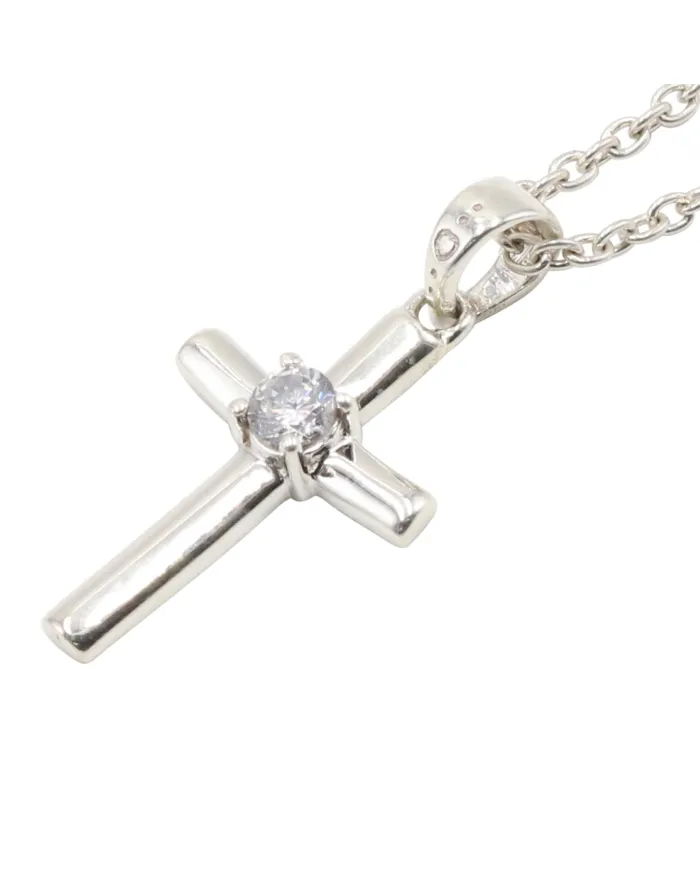 Swarovski Crystal Cross Pendant Necklace, 925 Sterling Silver Jewelry