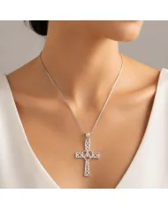 925 Sterling Silver Celtic Infinity Knot Christian Cross Religious Pendant