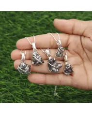 Raw Meteorite Pendant Necklace, 925 Sterling Silver Celestial Jewelry
