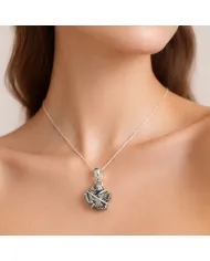 Raw Meteorite Pendant Necklace, 925 Sterling Silver Celestial Jewelry