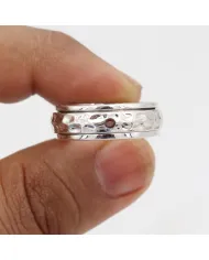 Garnet Spinner Ring, 925 Sterling Silver Handmade Jewelry
