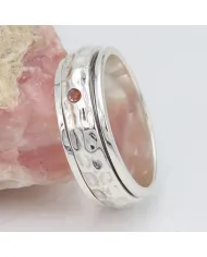 Garnet Spinner Ring, 925 Sterling Silver Handmade Jewelry