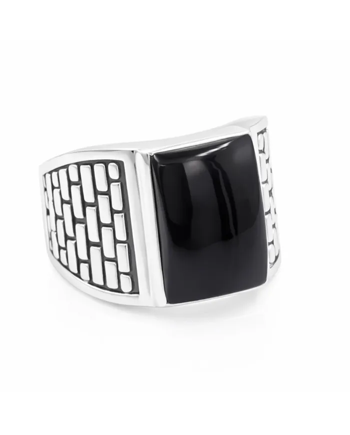Black Onyx Men's Ring - Handmade 925 Sterling Silver Gemstone Jewelry