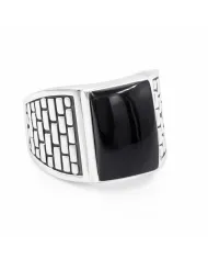 Black Onyx Men's Ring - Handmade 925 Sterling Silver Gemstone Jewelry