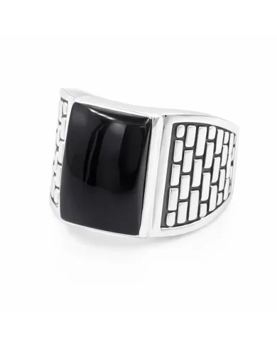 Black Onyx Men's Ring - Handmade 925 Sterling Silver Gemstone Jewelry