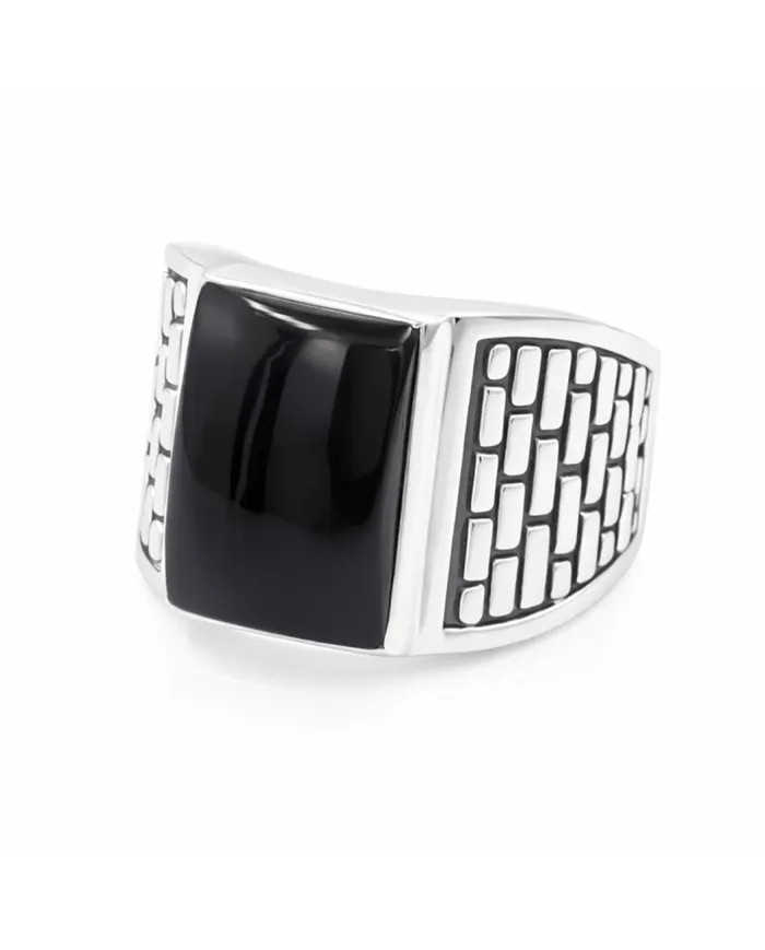 Black Onyx Men's Ring - Handmade 925 Sterling Silver Gemstone Jewelry