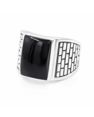 Black Onyx Men's Ring - Handmade 925 Sterling Silver Gemstone Jewelry