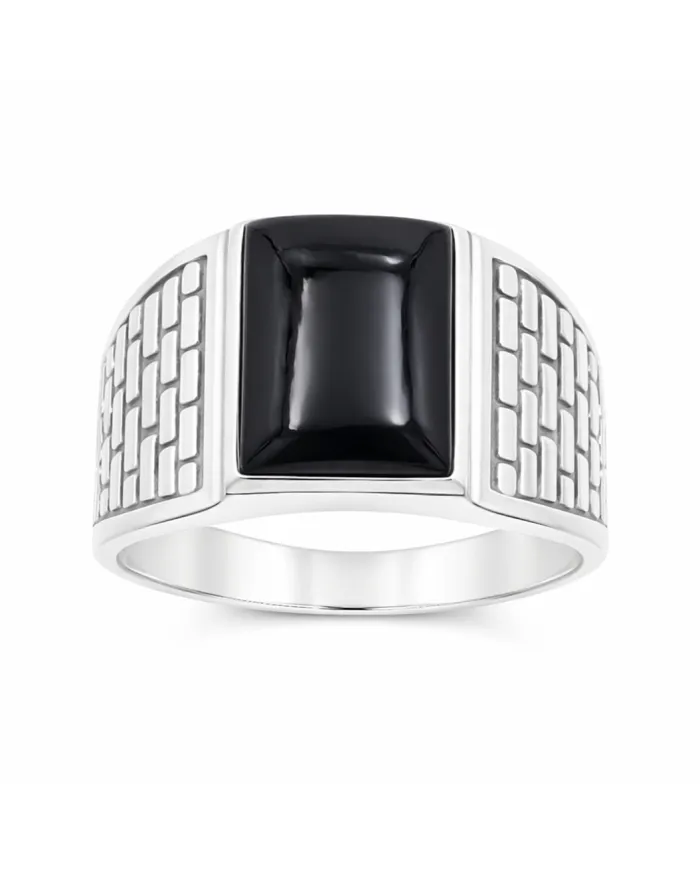Black Onyx Men's Ring - Handmade 925 Sterling Silver Gemstone Jewelry