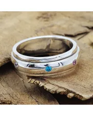 7 Chakra Spinner Ring – 925 Silver Fidget, Meditation & Anxiety Jewelry