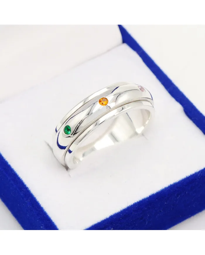 7 Chakra Spinner Ring – 925 Silver Fidget, Meditation & Anxiety Jewelry