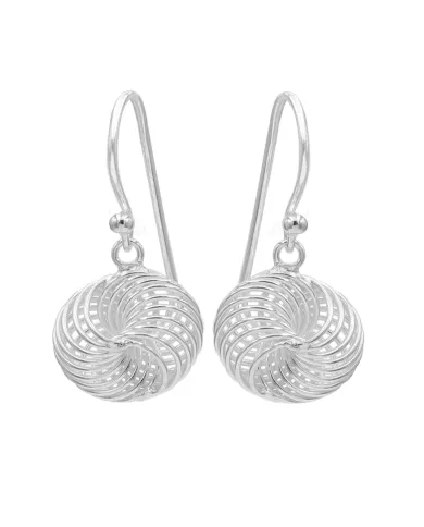 925 Sterling Silver Spiral Drop Earrings - Handmade Jewelry